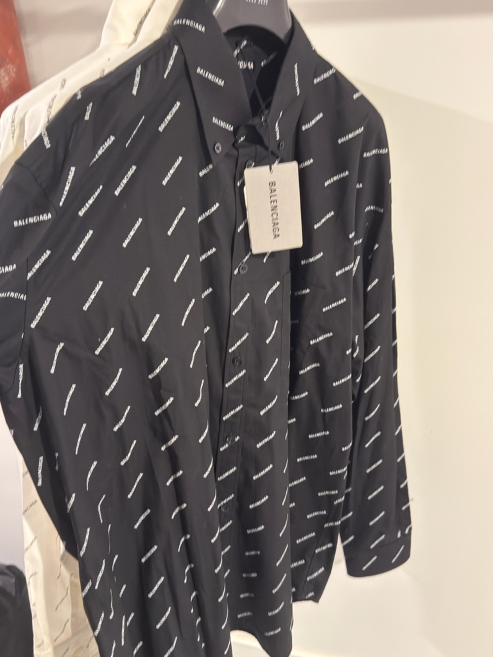 Balenciaga Black Logo-Print Lightweight Shirt